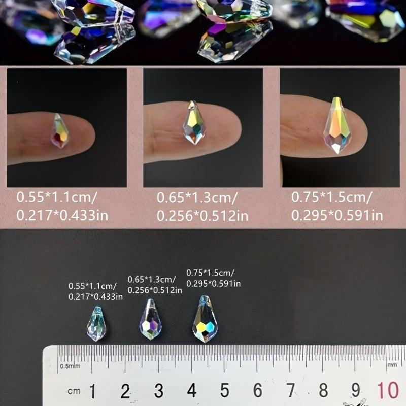 Aurora High Faux Crystal DIY Beads Water Drop Pendant Glass Loose Beads