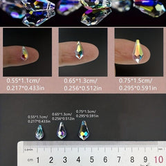 Aurora High Faux Crystal DIY Beads Water Drop Pendant Glass Loose Beads