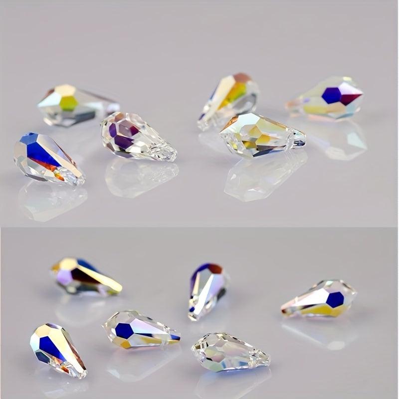 Aurora High Faux Crystal DIY Beads Water Drop Pendant Glass Loose Beads