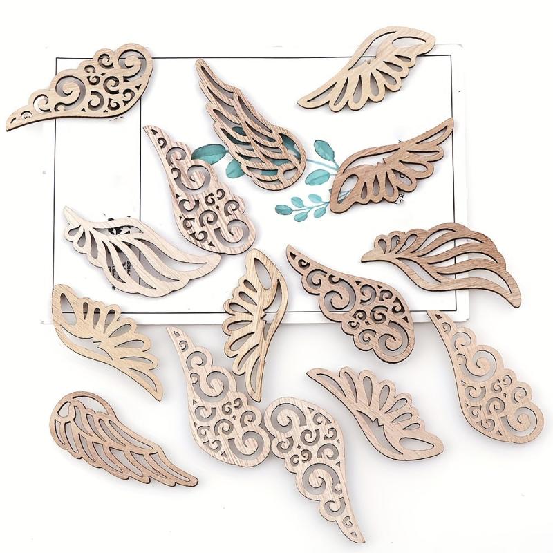 40pcs Wooden Angel Wings for DIY Painting and Decorating