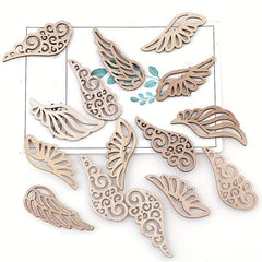 40pcs Wooden Angel Wings for DIY Painting and Decorating