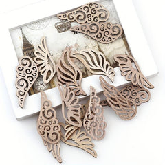 40pcs Wooden Angel Wings for DIY Painting and Decorating