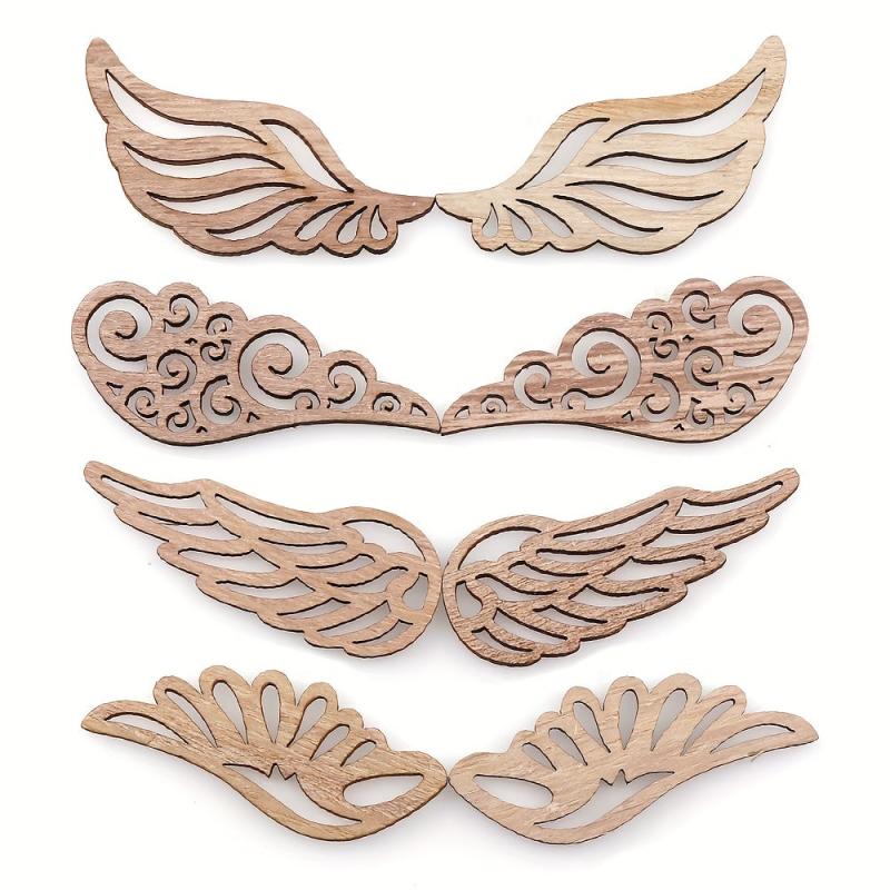 40pcs Wooden Angel Wings for DIY Painting and Decorating