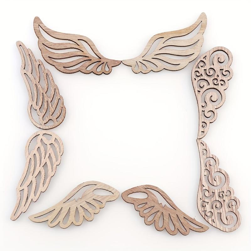 40pcs Wooden Angel Wings for DIY Painting and Decorating