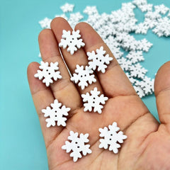 50pcs 1.07in Wooden Christmas Snowflake Buttons DIY Crafts Ornaments Home Decor