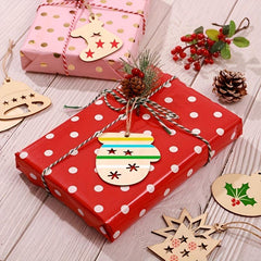 10pcs Wooden Christmas Ornaments Set for Kids Crafts & Decorations