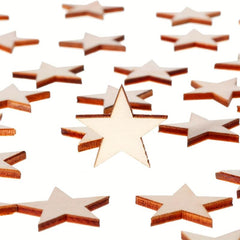 100pcs Star Shape Wooden Cutouts for 4th of July Patriotic Craft Project