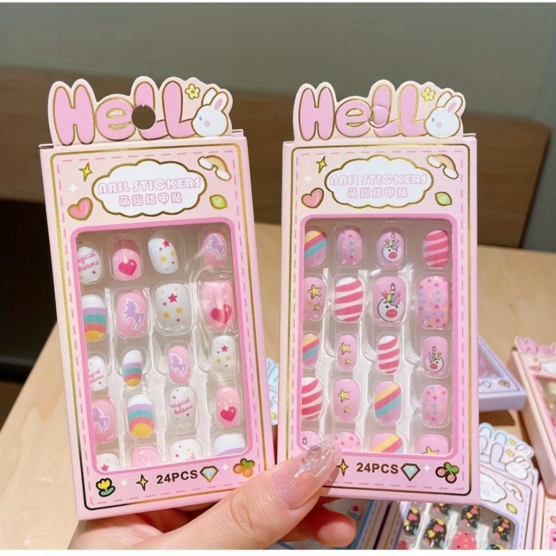 24pcs Children's Nail Art Stickers-Baby Princess Cartoon Self-adhesive