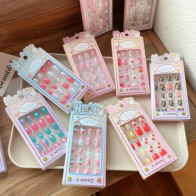24pcs Children's Nail Art Stickers-Baby Princess Cartoon Self-adhesive