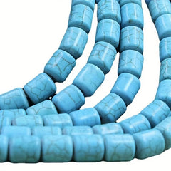 20pcs Natural Turquoise Tube Beads for Jewelry Making & Handcraft