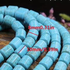 20pcs Natural Turquoise Tube Beads for Jewelry Making & Handcraft