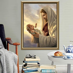 5D Art Diamond Painting Kit 30x40cm - DIY Colorful Father-Child Home Decor