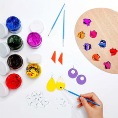 60pcs Unfinished Wooden Earrings Pendants DIY Kit