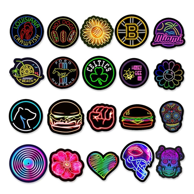 100pcs Neon Doodle Waterproof Stickers DIY Toys Scrapbook Luggage Skateboard