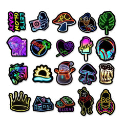 100pcs Neon Doodle Waterproof Stickers DIY Toys Scrapbook Luggage Skateboard