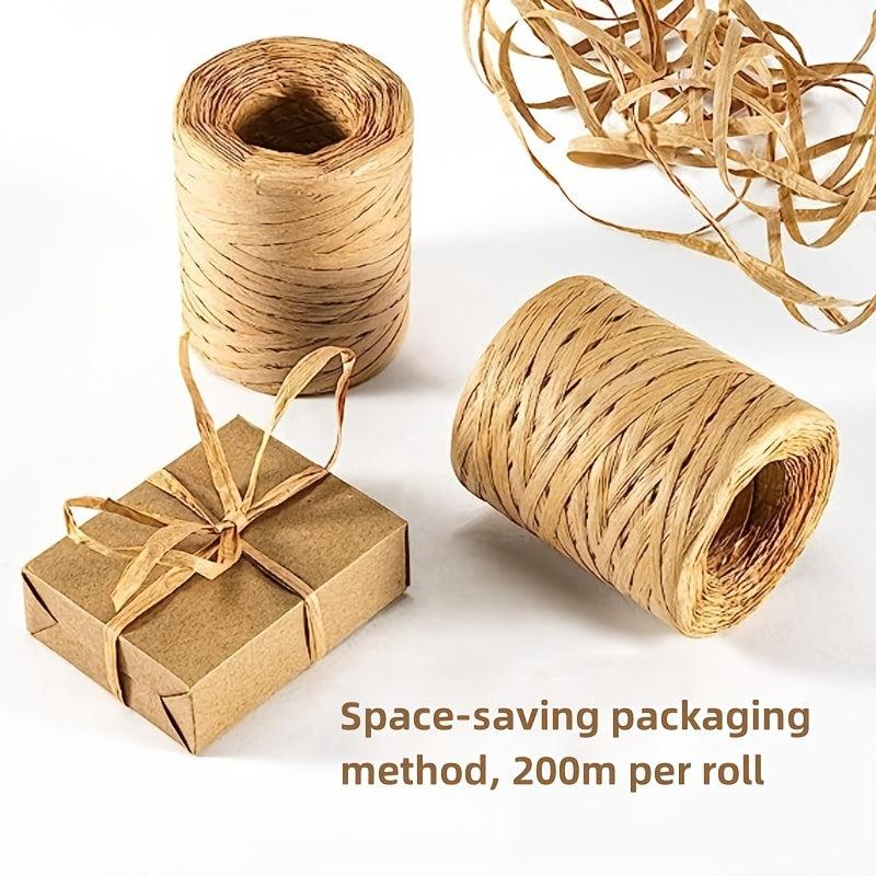 200m Decorative Rope Raffia Paper Ribbon DIY Crafts Christmas Decoration