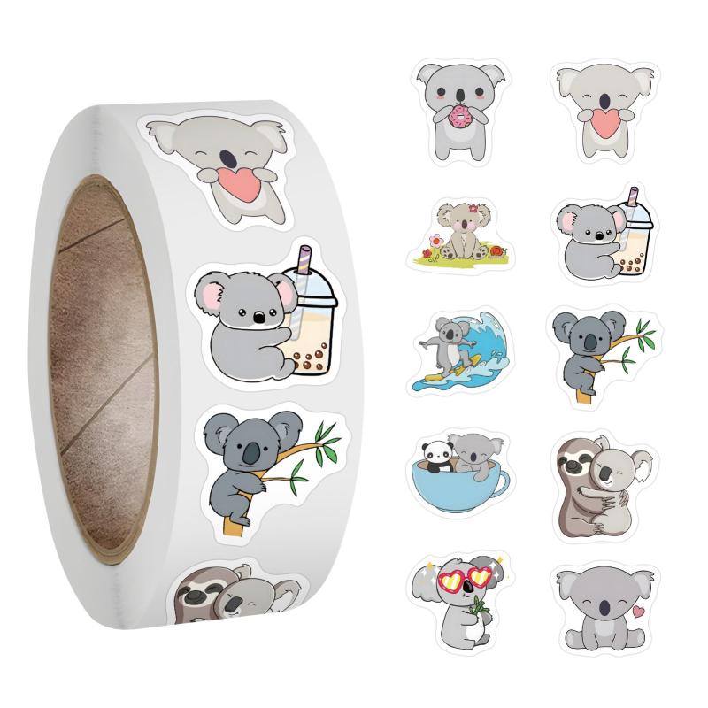 500pcs Koala Bear Vinyl Stickers Roll for Water Bottles Laptop Bike
