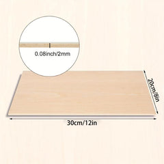 Basswood Sheets 2mm Thick Plywood 7.87x11.81inch Unfinished Wood Boards