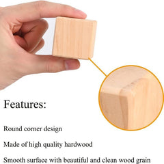 10pcs Wood Cubes 2.54cm Unfinished Square Blocks DIY Crafts Projects