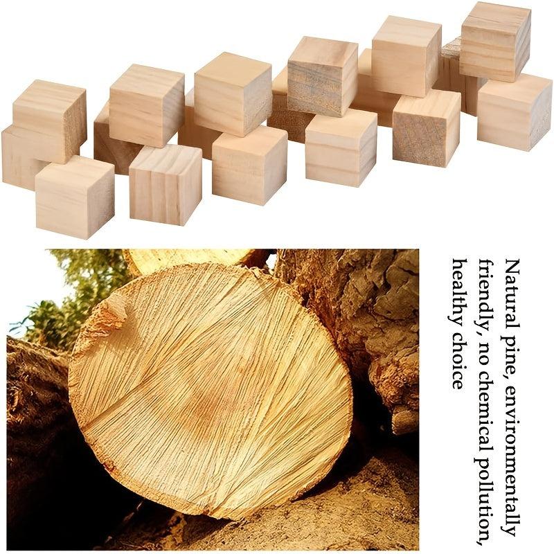 10pcs Wood Cubes 2.54cm Unfinished Square Blocks DIY Crafts Projects