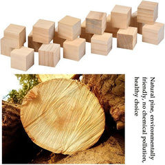 10pcs Wood Cubes 2.54cm Unfinished Square Blocks DIY Crafts Projects