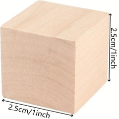 10pcs Wood Cubes 2.54cm Unfinished Square Blocks DIY Crafts Projects