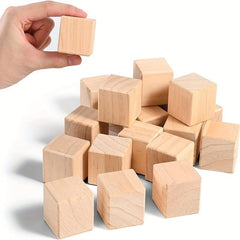10pcs Wood Cubes 2.54cm Unfinished Square Blocks DIY Crafts Projects