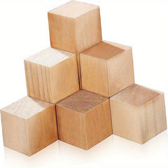 10pcs Wood Cubes 2.54cm Unfinished Square Blocks DIY Crafts Projects