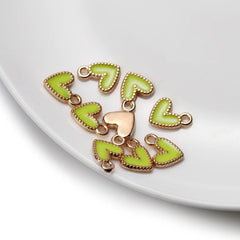10 Pcs Metal Charms Heart Pendant for DIY Jewelry Making