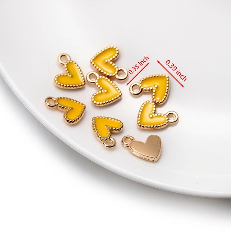 10 Pcs Metal Charms Heart Pendant for DIY Jewelry Making