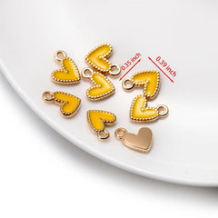 10 Pcs Metal Charms Heart Pendant for DIY Jewelry Making