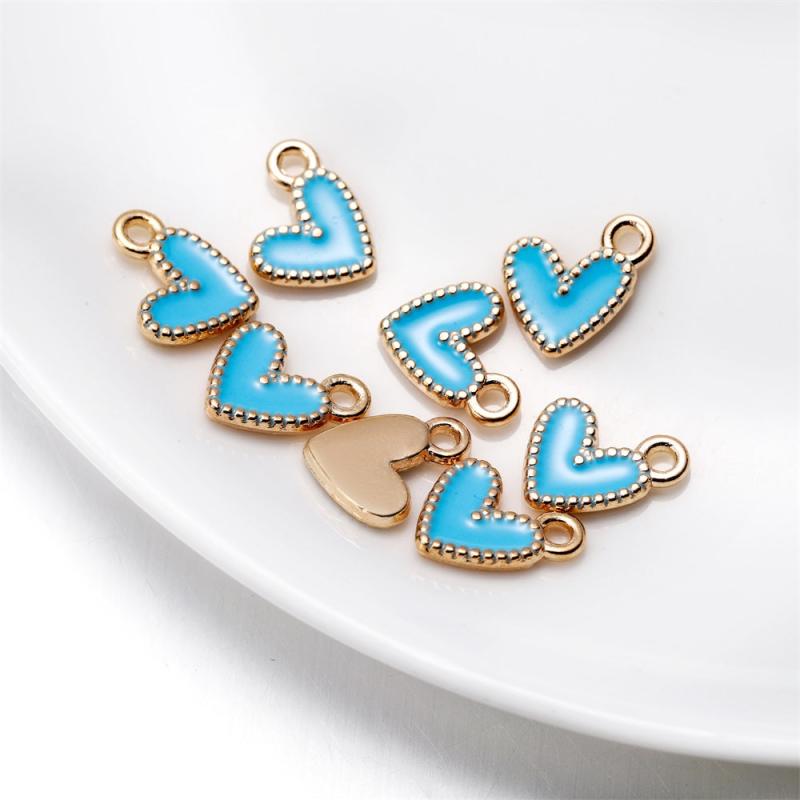 10 Pcs Metal Charms Heart Pendant for DIY Jewelry Making