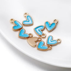 10 Pcs Metal Charms Heart Pendant for DIY Jewelry Making
