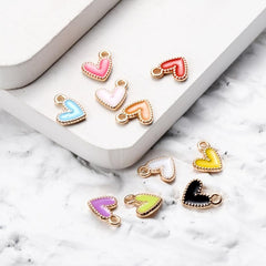 10 Pcs Metal Charms Heart Pendant for DIY Jewelry Making