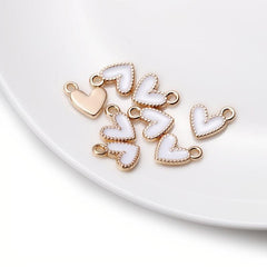 10 Pcs Metal Charms Heart Pendant for DIY Jewelry Making