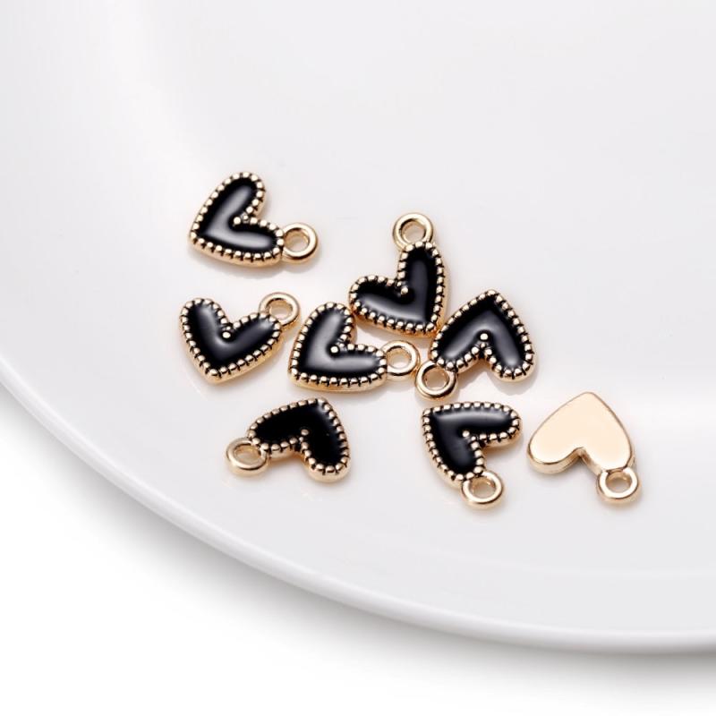 10 Pcs Metal Charms Heart Pendant for DIY Jewelry Making