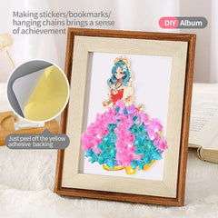 Magical Princess Sticker Book DIY Album With 280 Fabric Pieces
