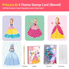 Magical Princess Sticker Book DIY Album With 280 Fabric Pieces