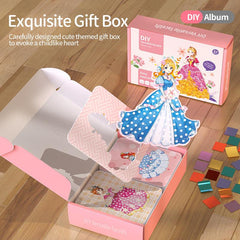 Magical Princess Sticker Book DIY Album With 280 Fabric Pieces