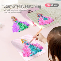 Magical Princess Sticker Book DIY Album With 280 Fabric Pieces
