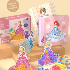 Magical Princess Sticker Book DIY Album With 280 Fabric Pieces