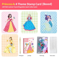 Magical Princess Sticker Book DIY Album With 280 Fabric Pieces