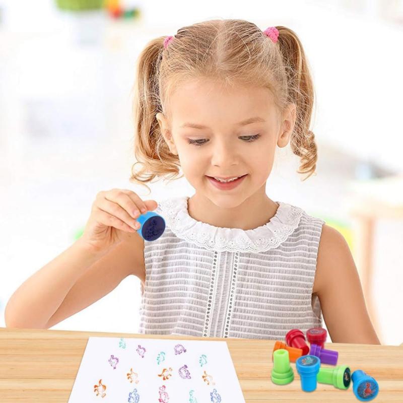 10pcs Assorted Stamps For Kids Self Inking Stampers For Arts And Crafts