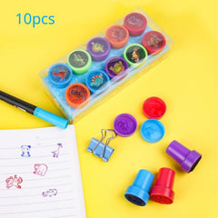 10pcs Assorted Stamps For Kids Self Inking Stampers For Arts And Crafts