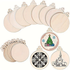 20pcs Unfinished Round Wooden Circles Blank Wooden Boards DIY Wooden Ornaments