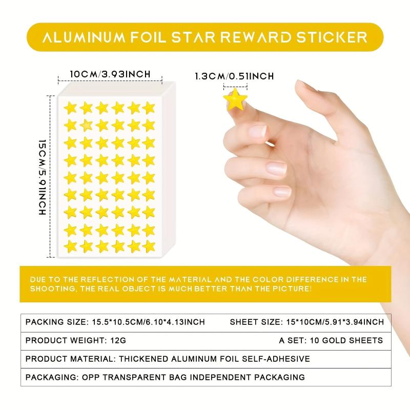 540pcs Golden Stars Stickers for Reward Foil Teacher Supplies