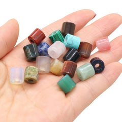 Natural Stone Cylindrical Beads 9mm, Hole 4mm