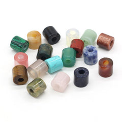 Natural Stone Cylindrical Beads 9mm, Hole 4mm