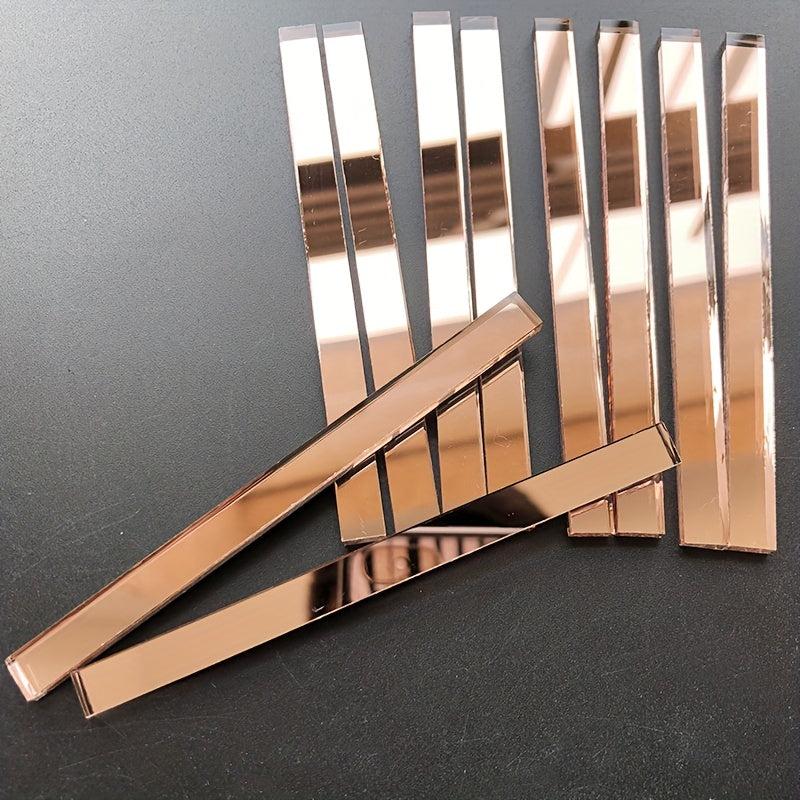 30pcs Golden Glass Mosaic Mirror Strip for DIY Artwork