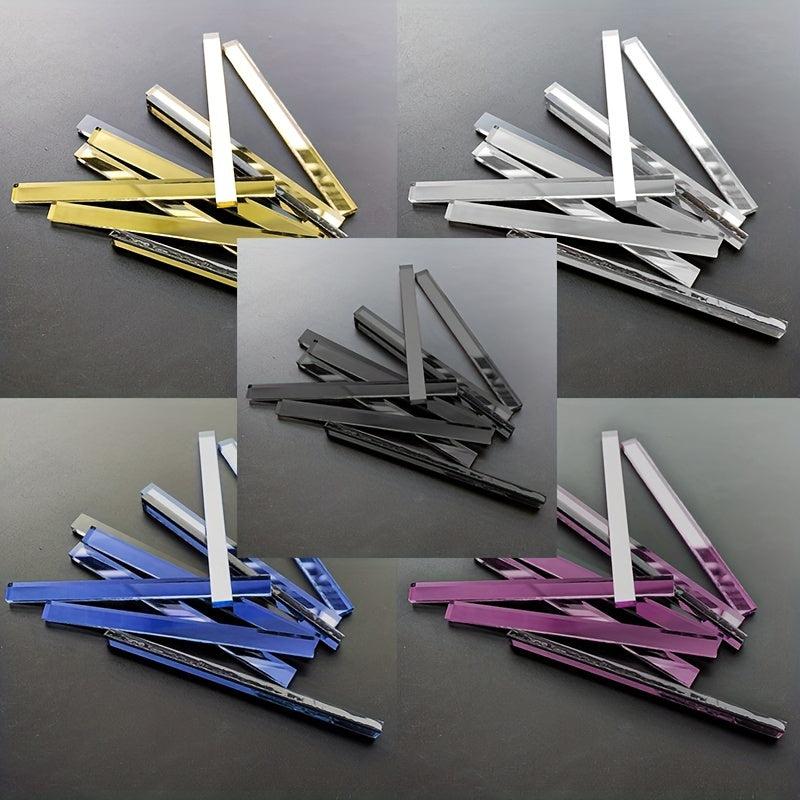 30pcs Golden Glass Mosaic Mirror Strip for DIY Artwork